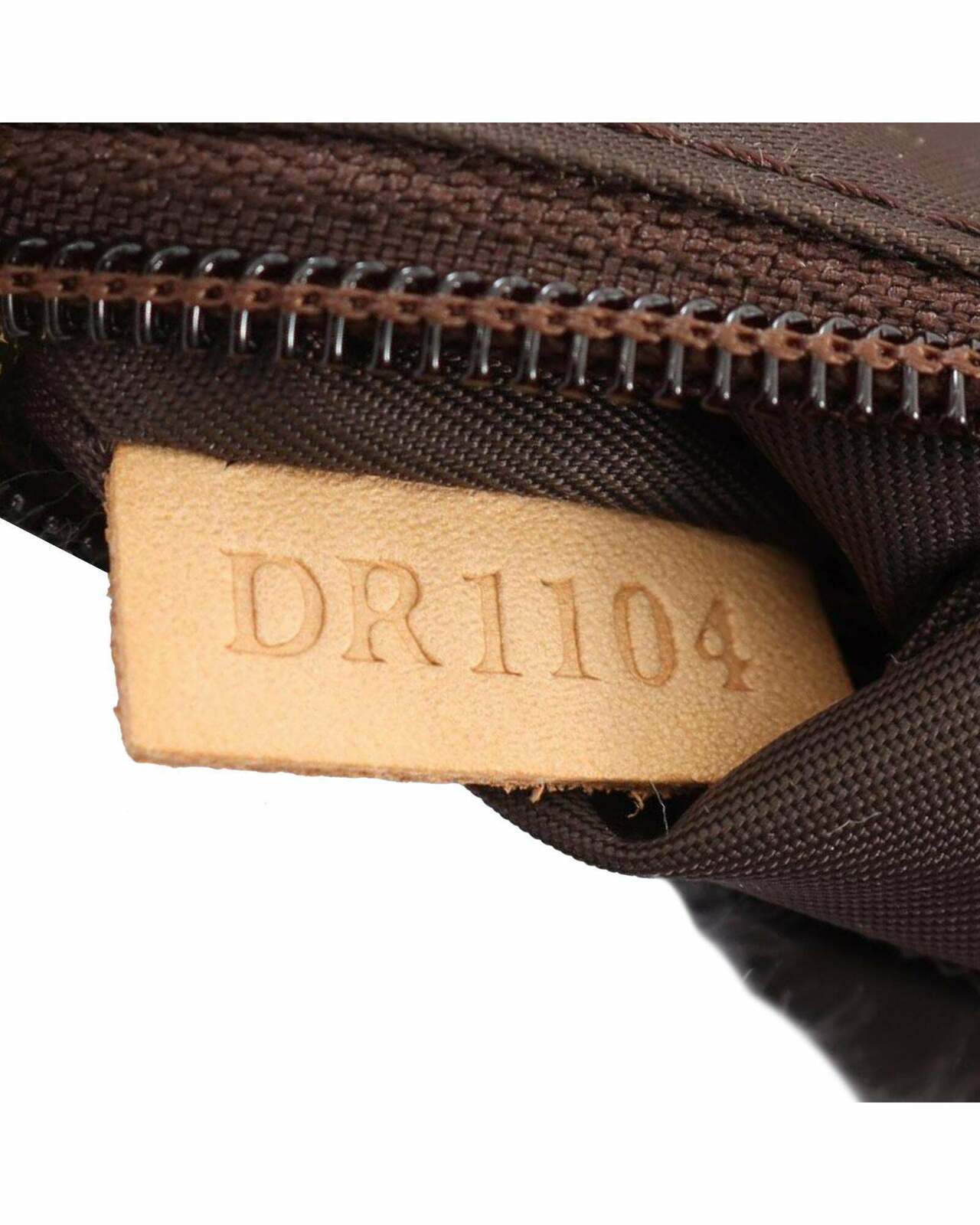 Monogram Canvas Trolley Bag with Leather Handle and Interior Zip Compartment - Brown / One Size