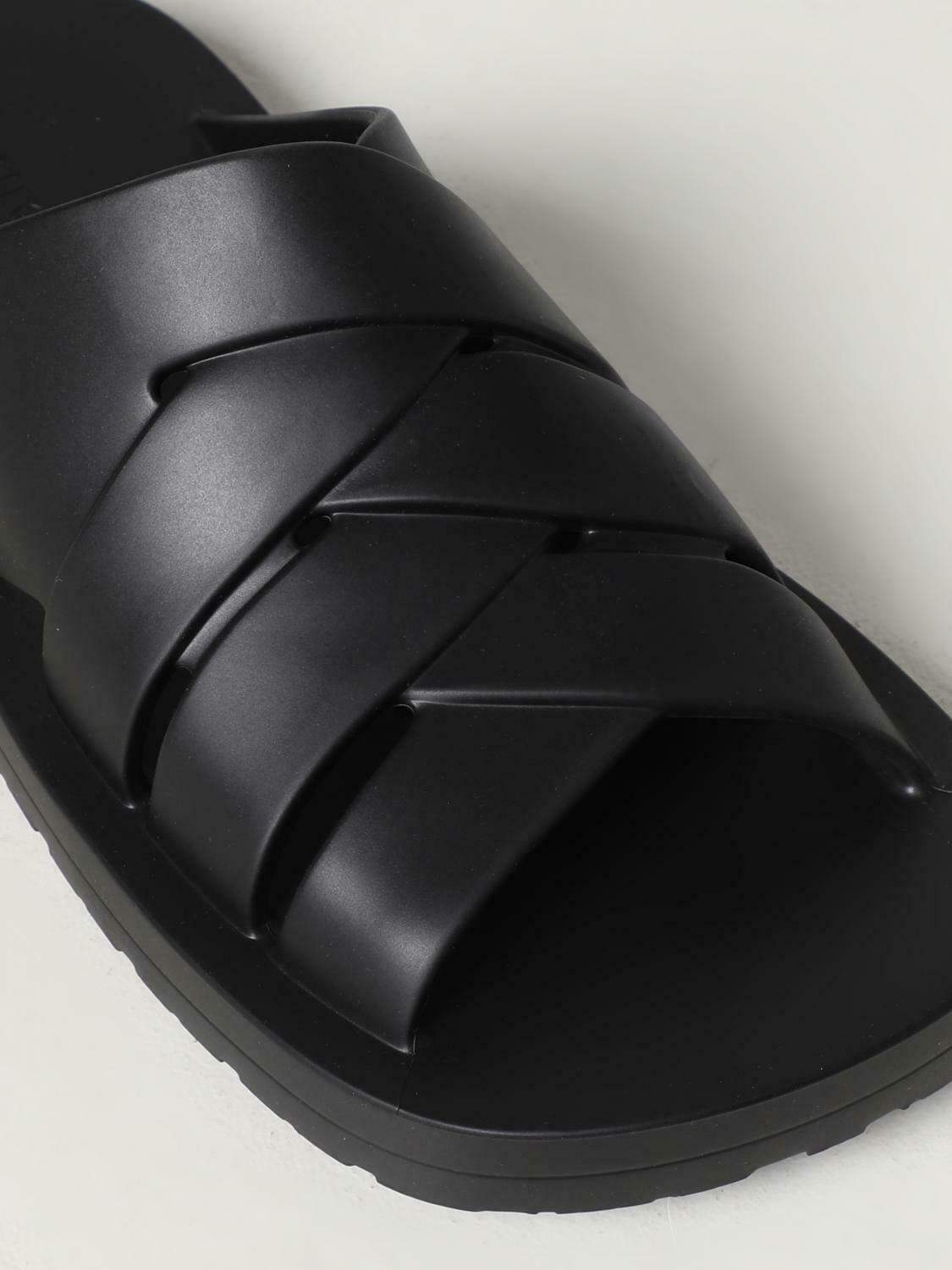 Slide Sandals with Interwoven Upper and Comfortable Platform Sole - Black / 44 EU