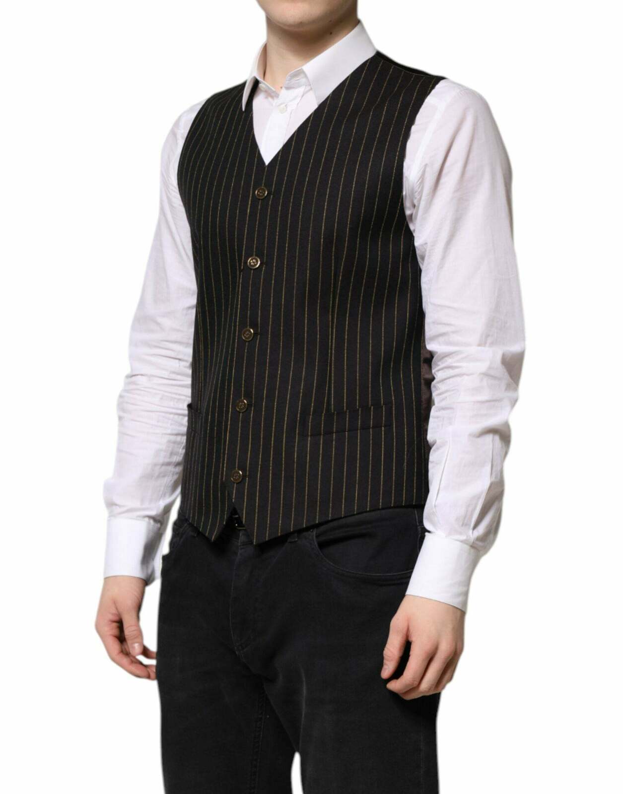 Pinstripe Vest Formal Wear - Black / 48 IT