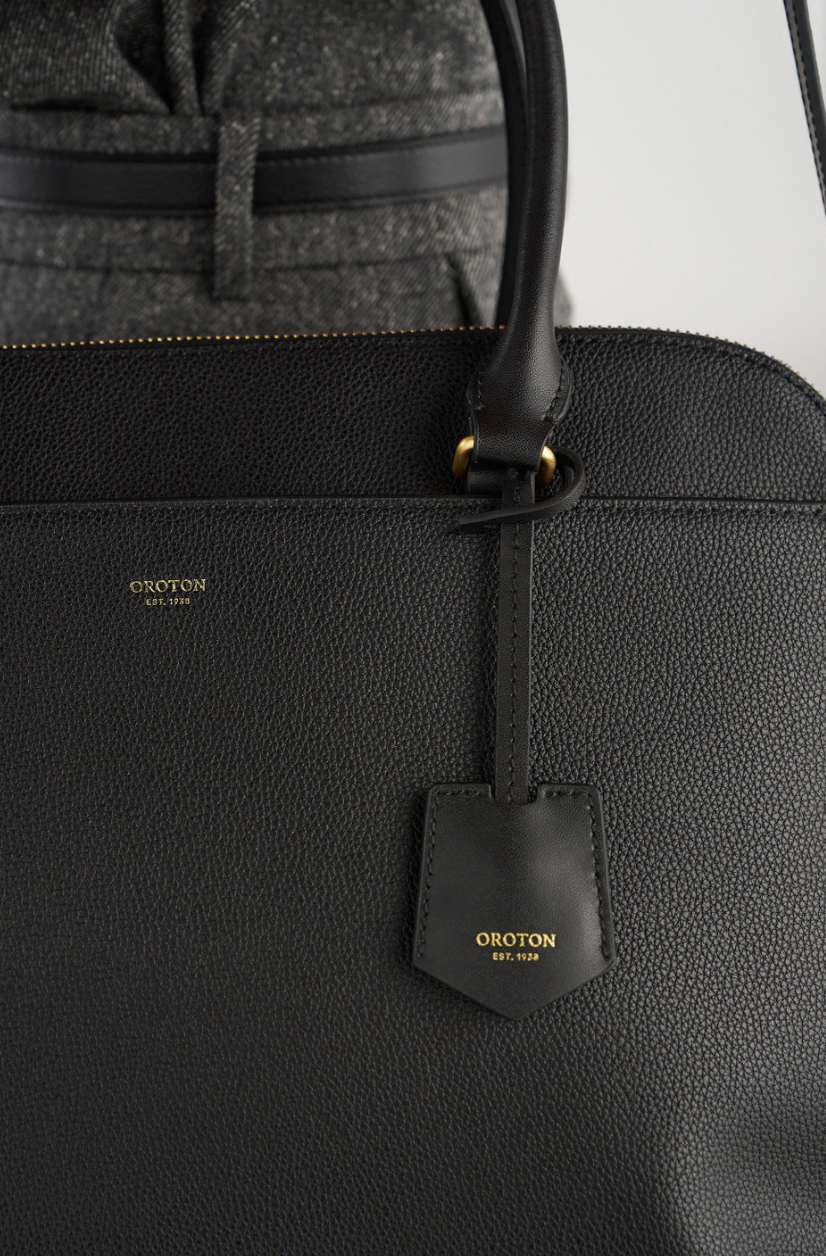 Iris Double Zip 14" Tote Bag Black