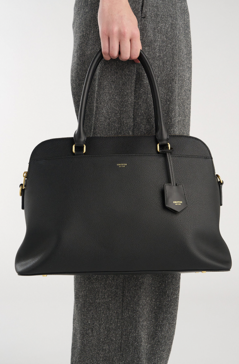 Iris Double Zip 14" Tote Bag Black