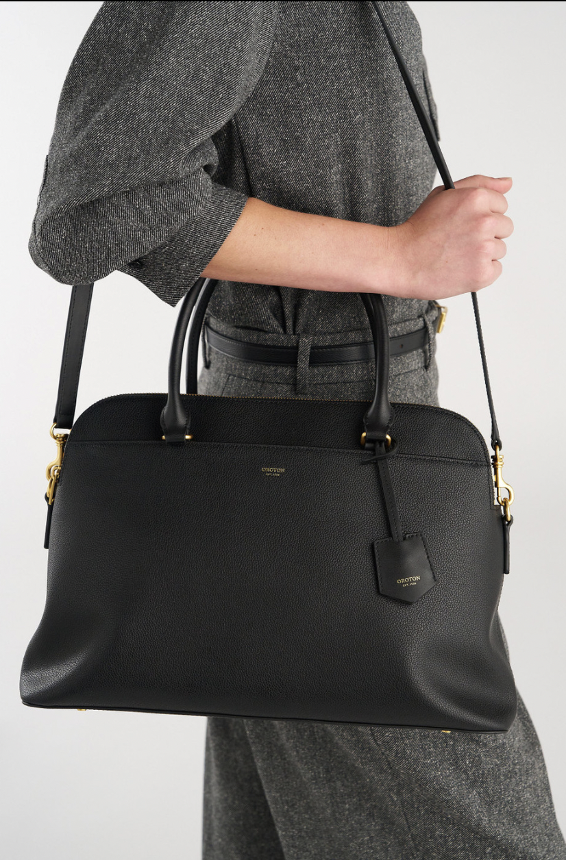 Iris Double Zip 14" Tote Bag Black