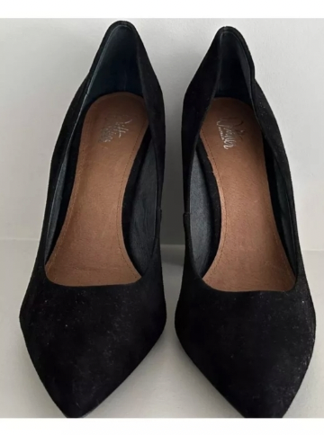 BNWOB Black Suede Block Heels Size 9