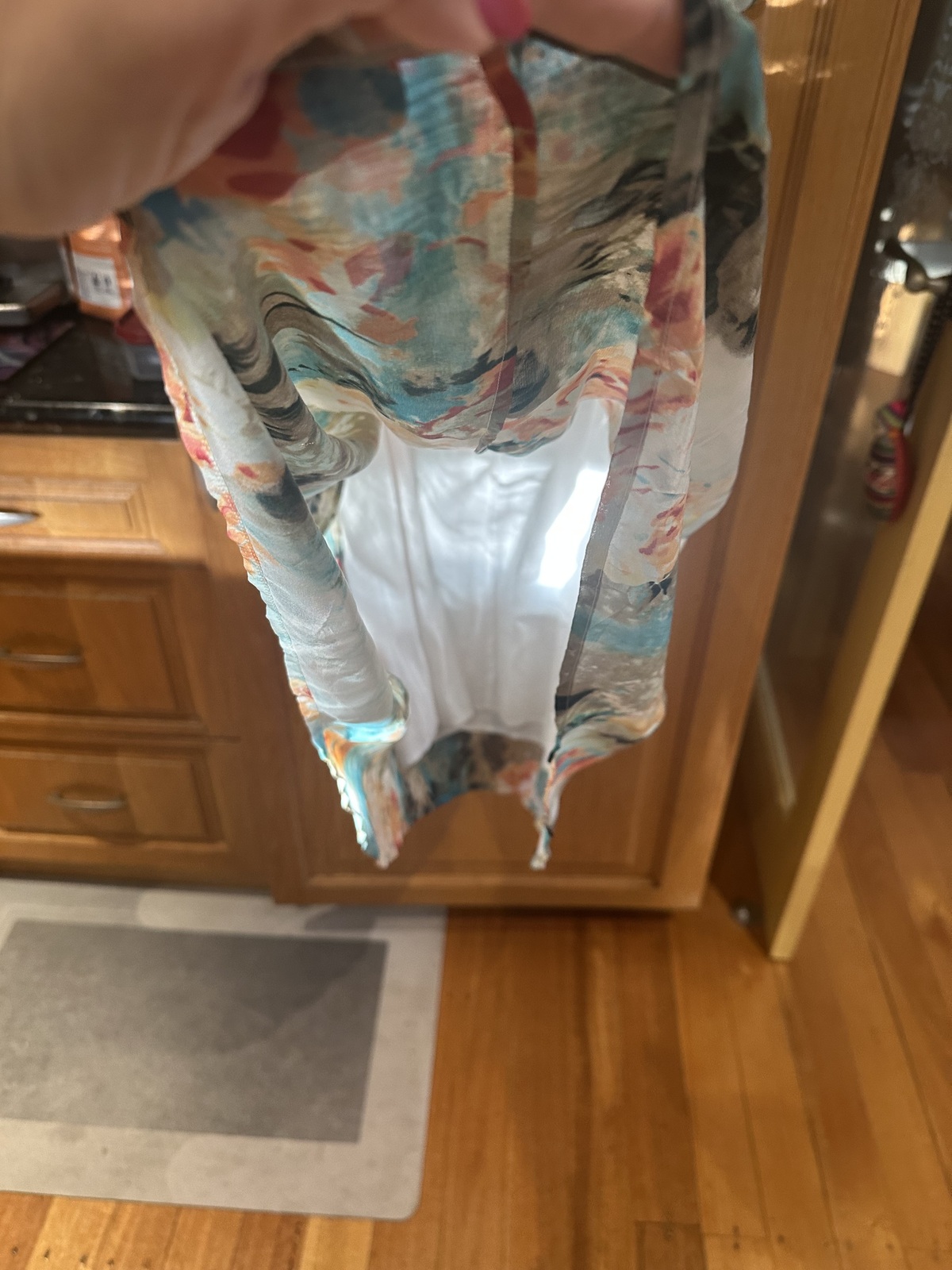 Silk 100% new floral dress, Blue Illusion, size M. Never worn.