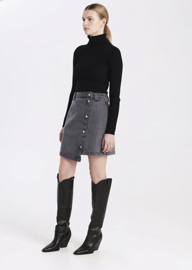 Ally Asymmetrical Denim Skirt