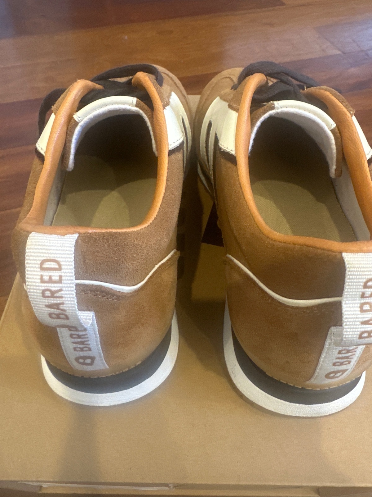 Stork tan suede & leather sneaker