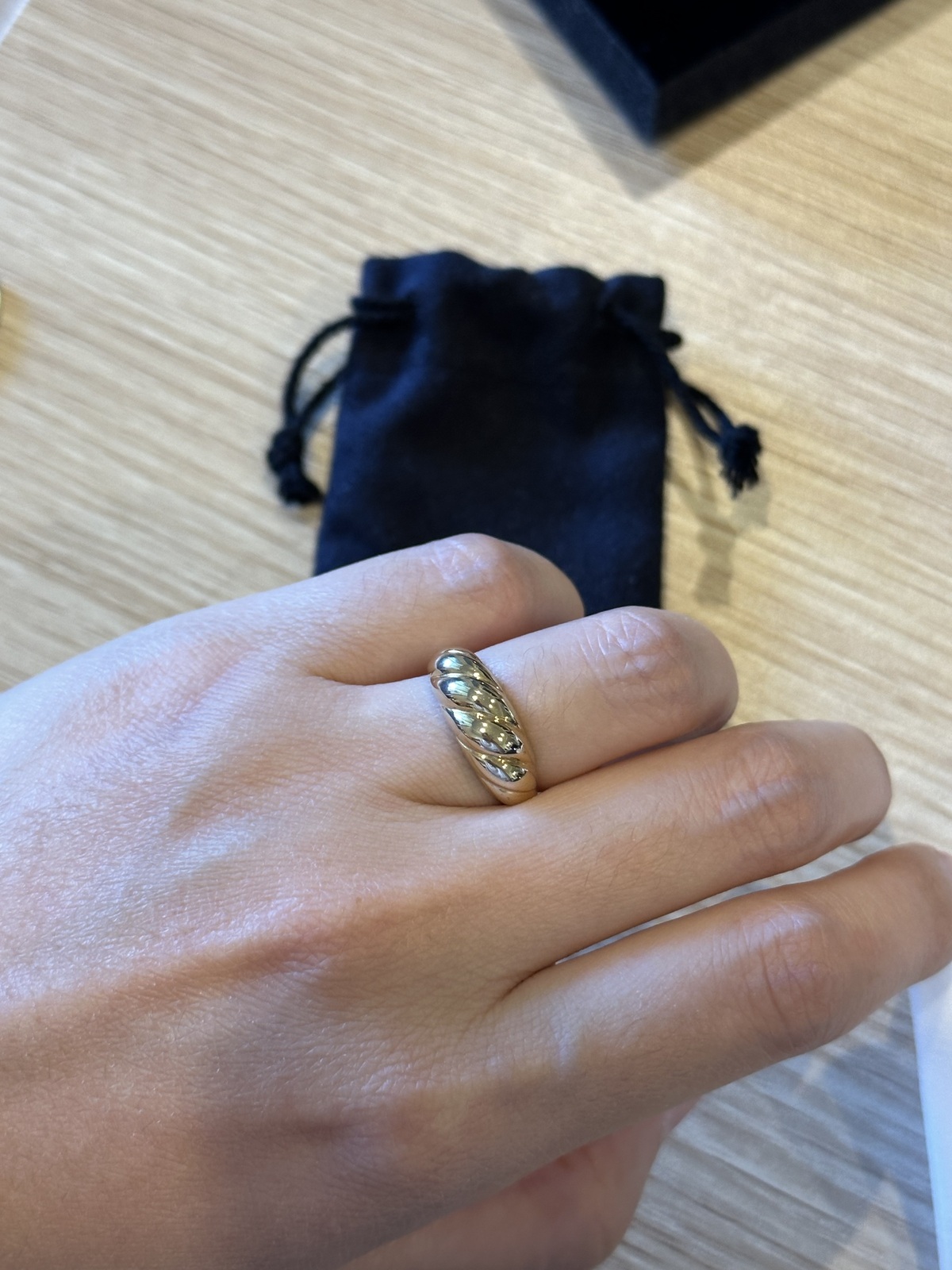 Thin Croissant Dome Ring (Size: 5)