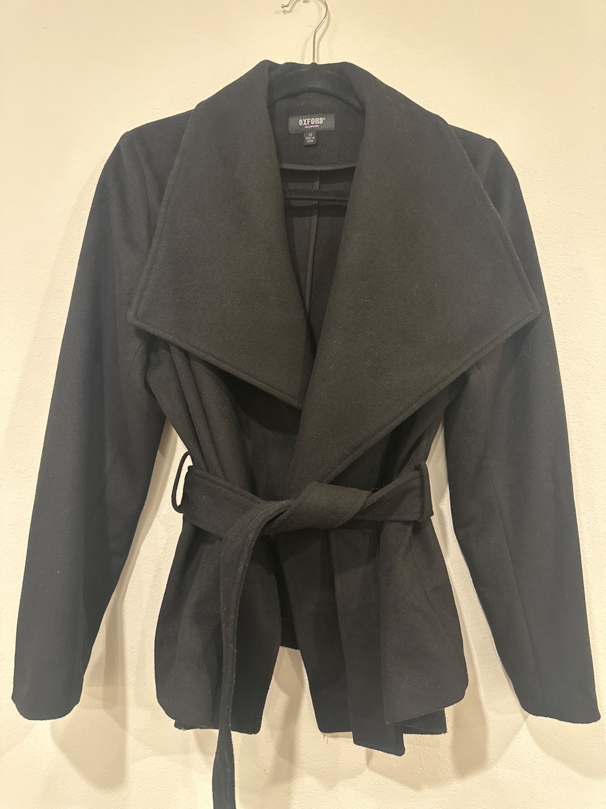 Crop wrap wait tie jacket, with lining 