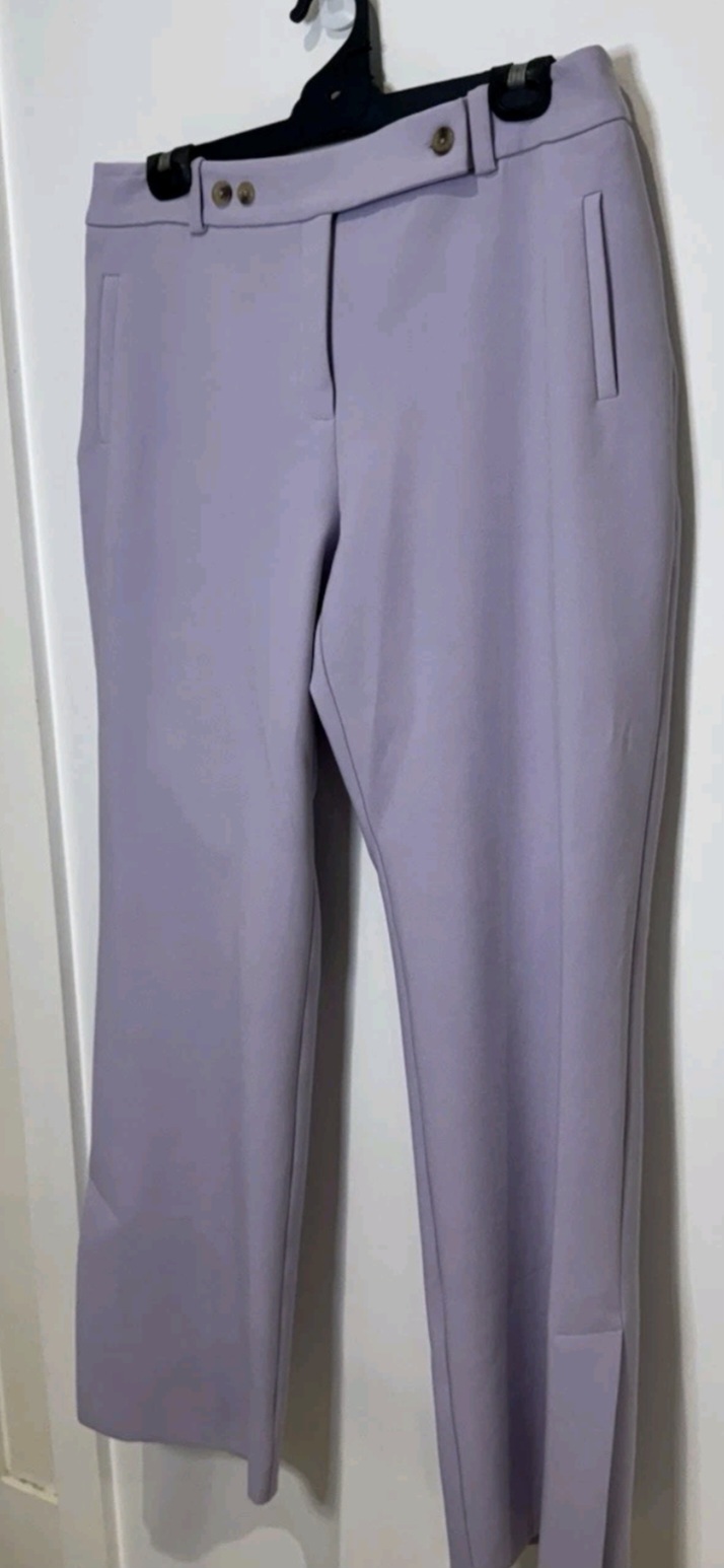 BNWT Pants Womens Purple Plus Size Pockets Split On Hem Size 16