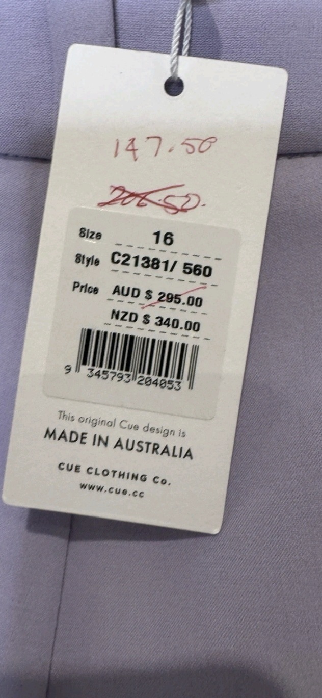 BNWT Pants Womens Purple Plus Size Pockets Split On Hem Size 16