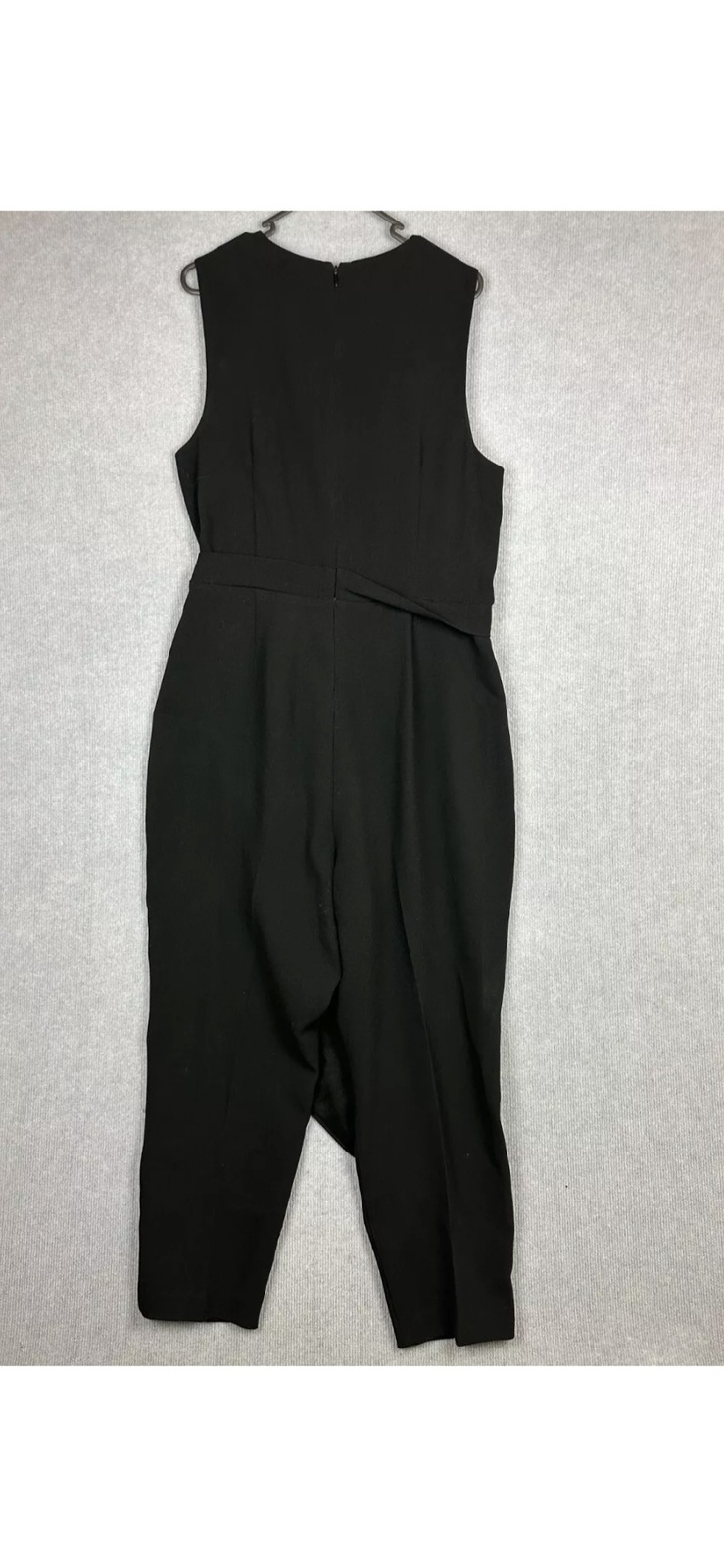 BNWT Jumpsuit Womens 16 Black Waist DTL Wrap Tapered Leg