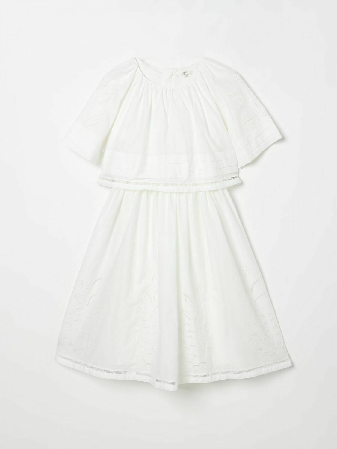 Layered Eyelet Dress - White / 10 IT