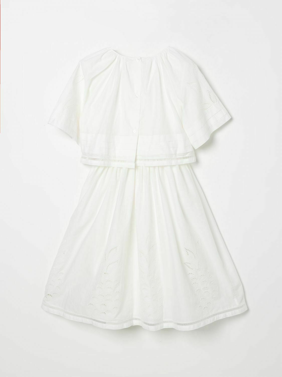 Layered Eyelet Dress - White / 10 IT
