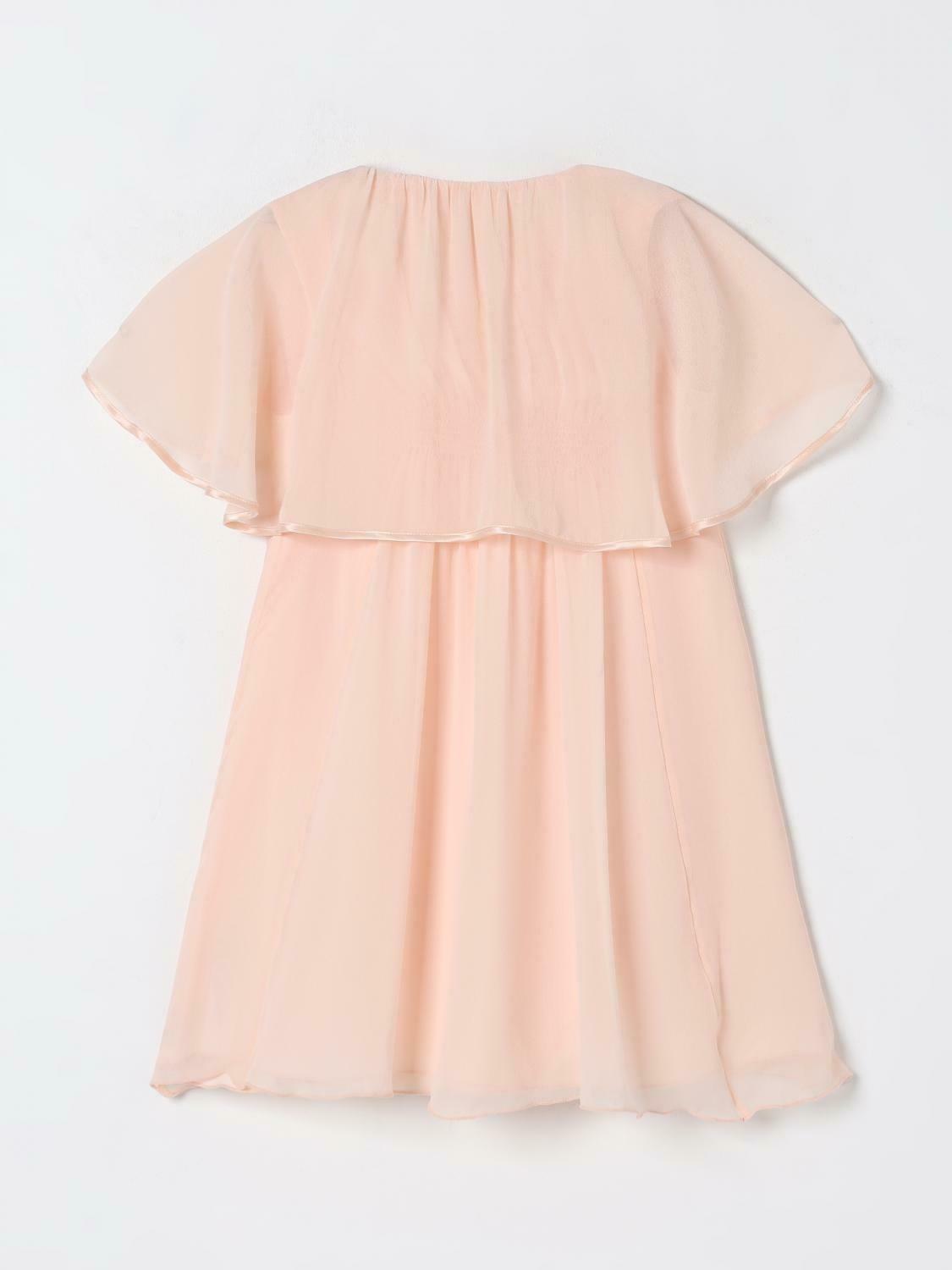 Silk Mini Dress with Cape Sleeves - Pink / 8 IT