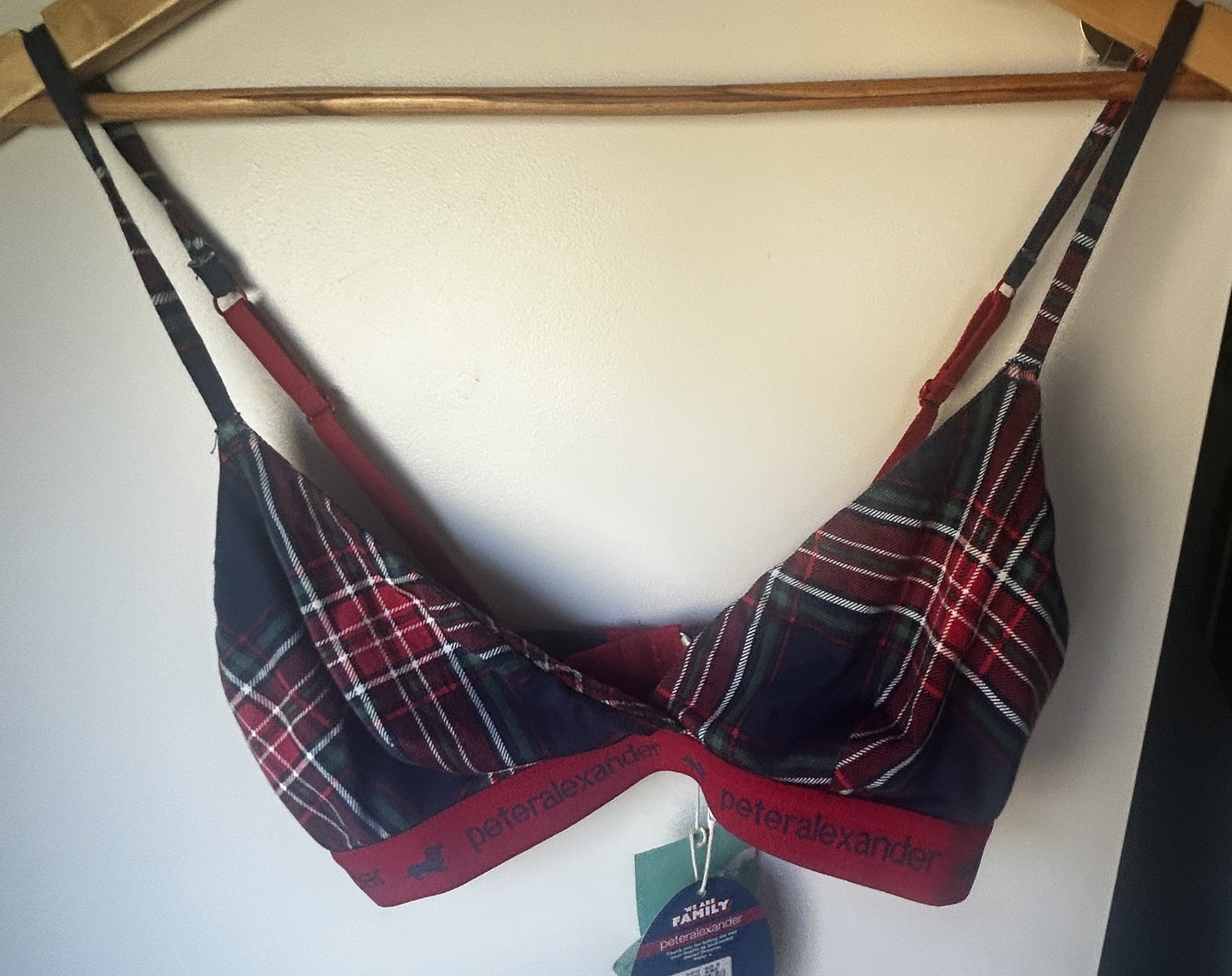 Navy Tartan Bamboo Blend Bralette