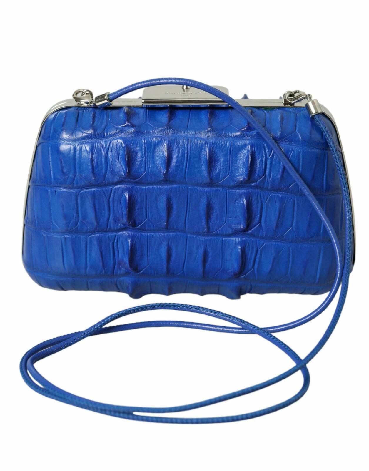 Exquisite Electric Crocodile Skin Leather Clutch - Blue / One Size