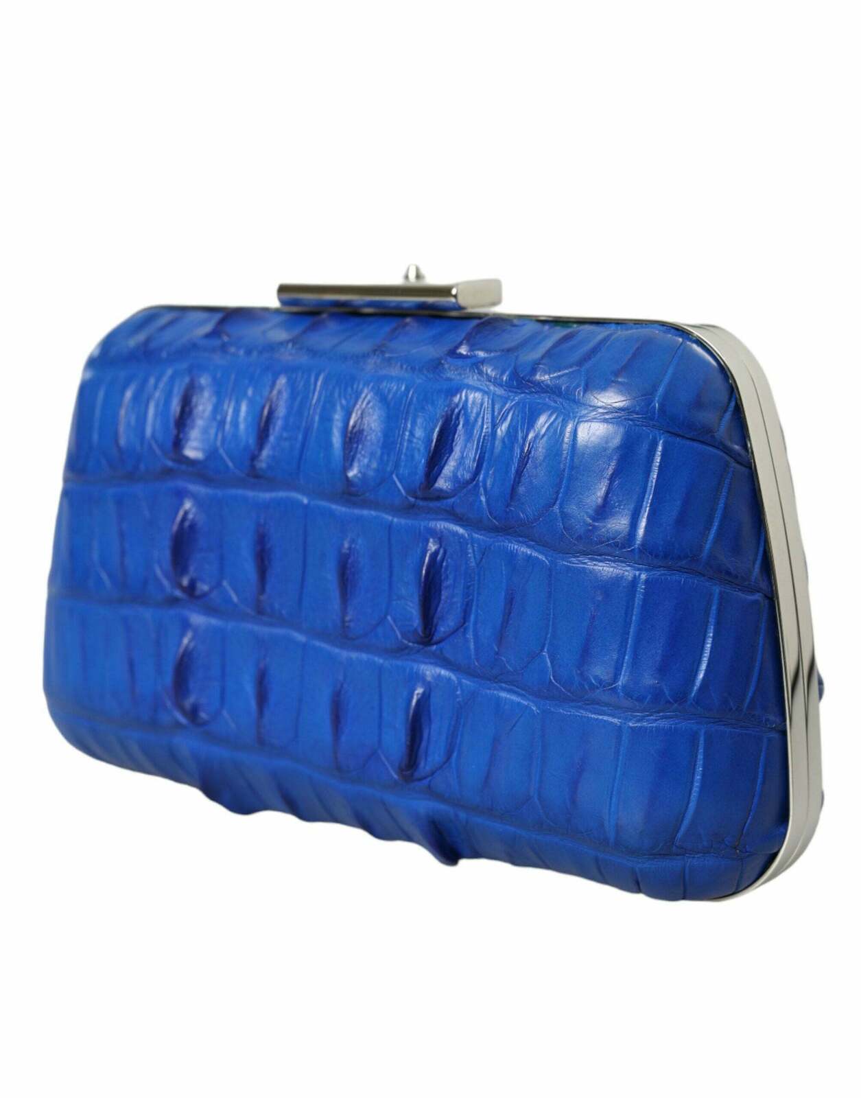 Exquisite Electric Crocodile Skin Leather Clutch - Blue / One Size