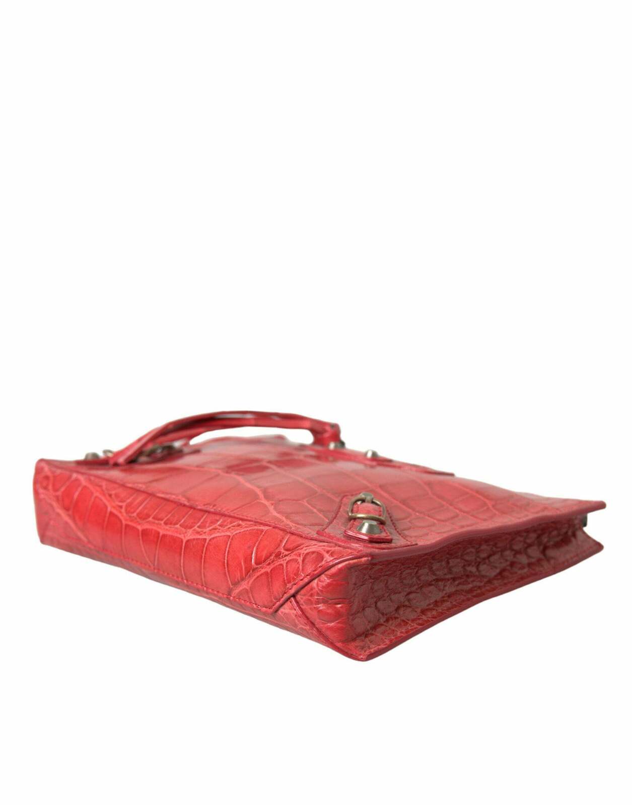 Premium Alligator Leather  Clutch with Zipper Closure - Red / One Size