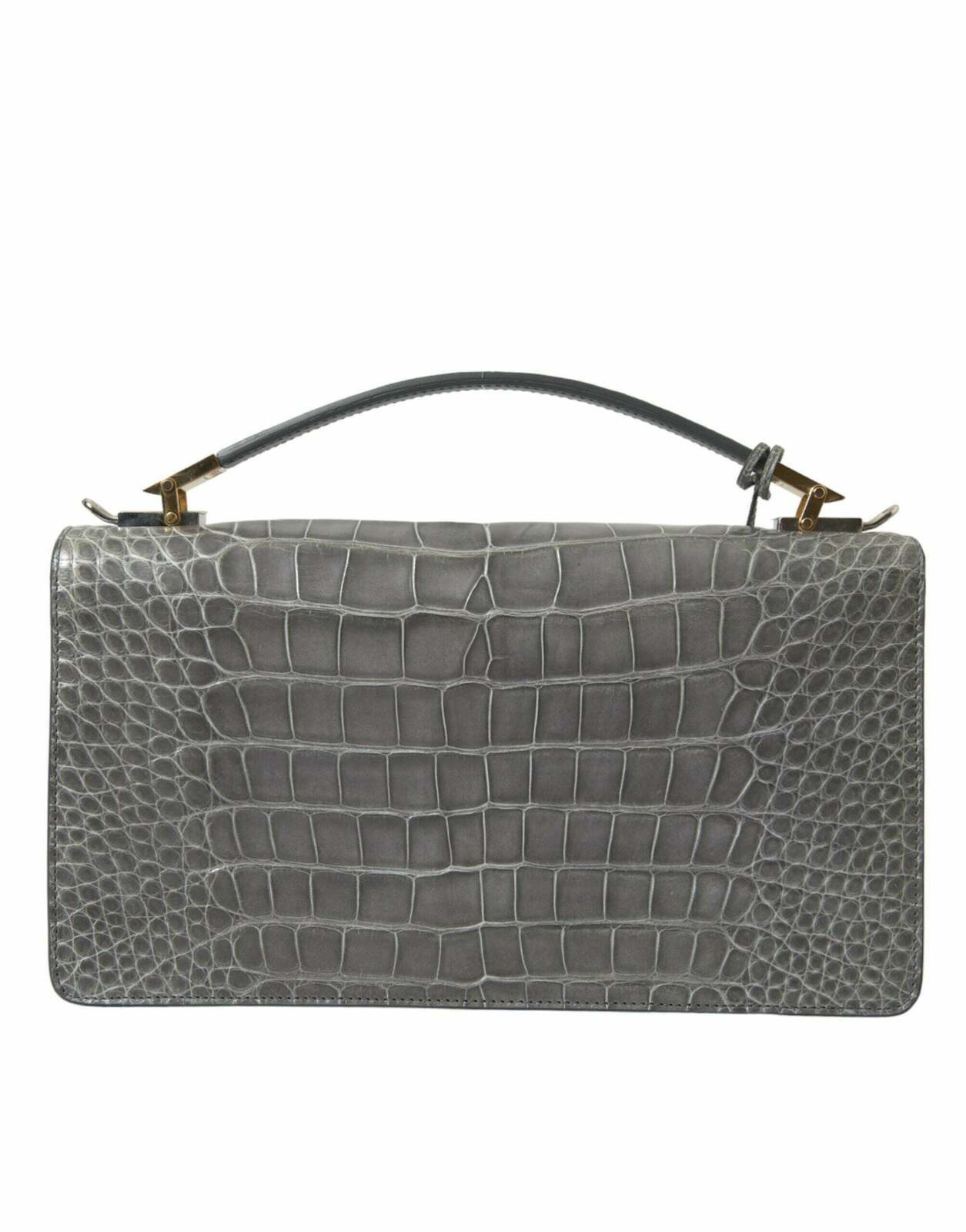 Exquisite Alligator Leather Medium Shoulder Bag - Gray / One Size