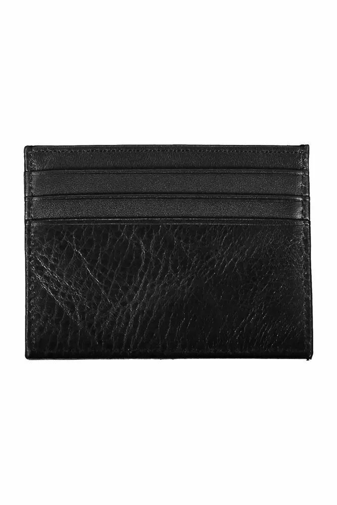 Leather Card Holder Wallet - Black / One Size