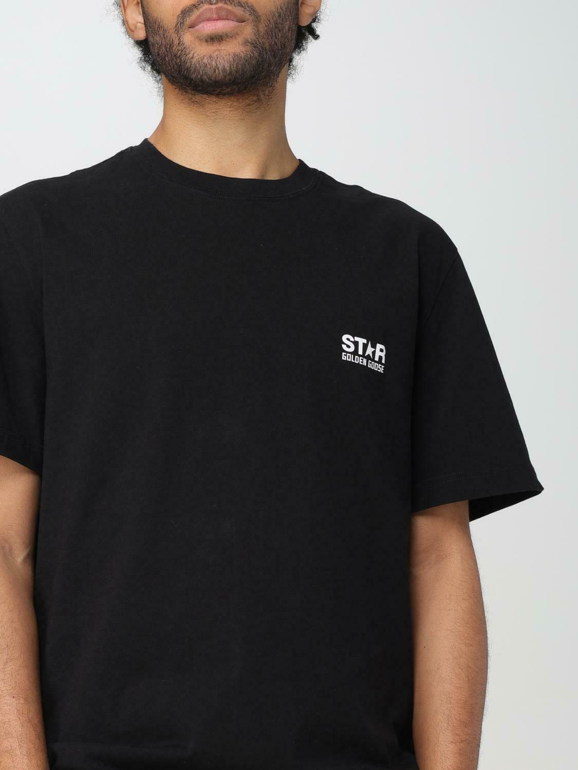 Crew Neck Cotton Jersey T-Shirt with Short Sleeves and Graphic Print - Black / XL FR