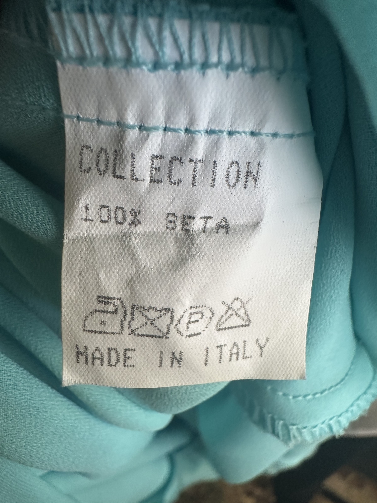 New 100% Silk, Italian blue dress, no tag, size 12 (L)