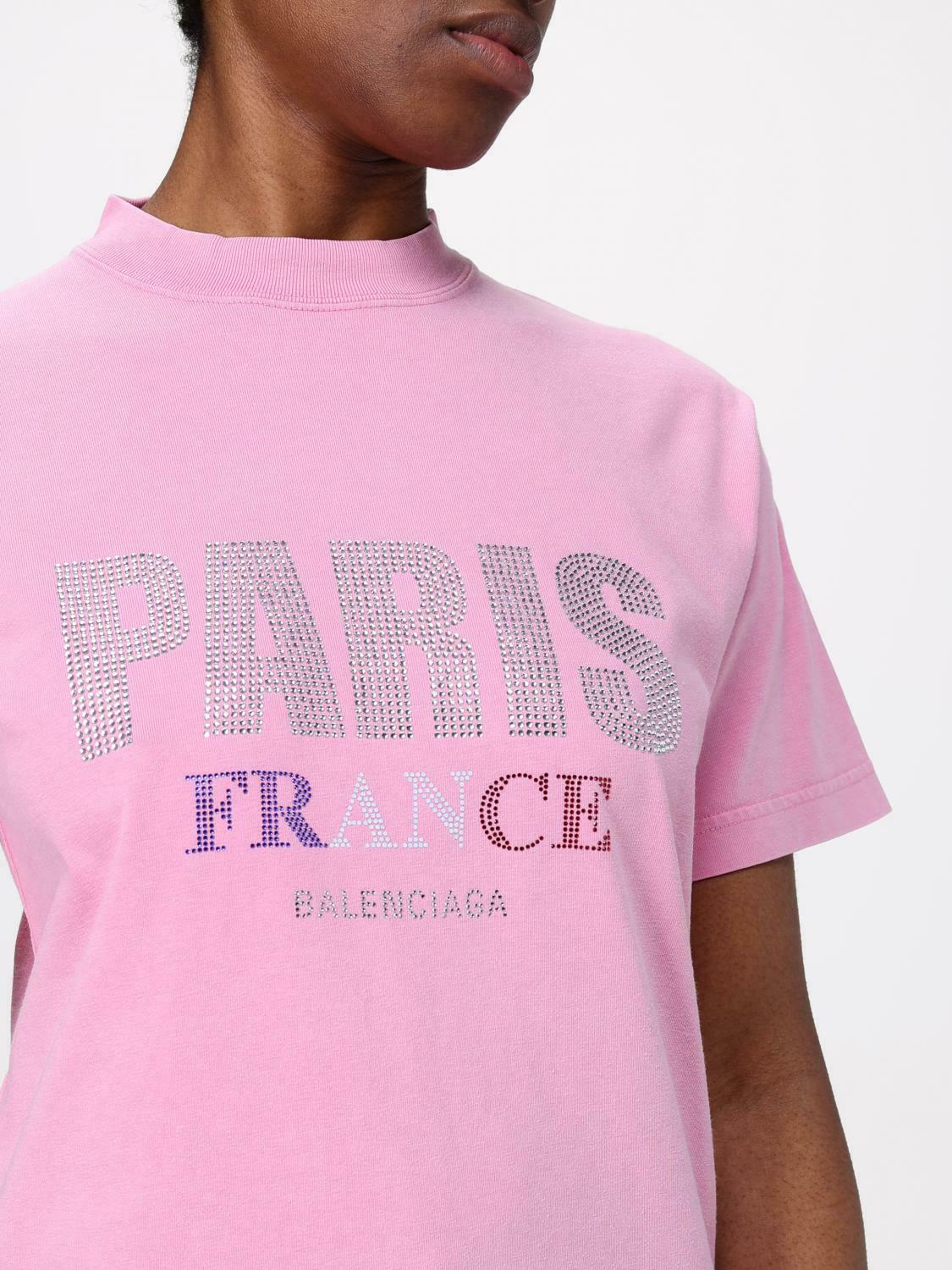 Paris France Rhinestone Tee - Pink / S EU