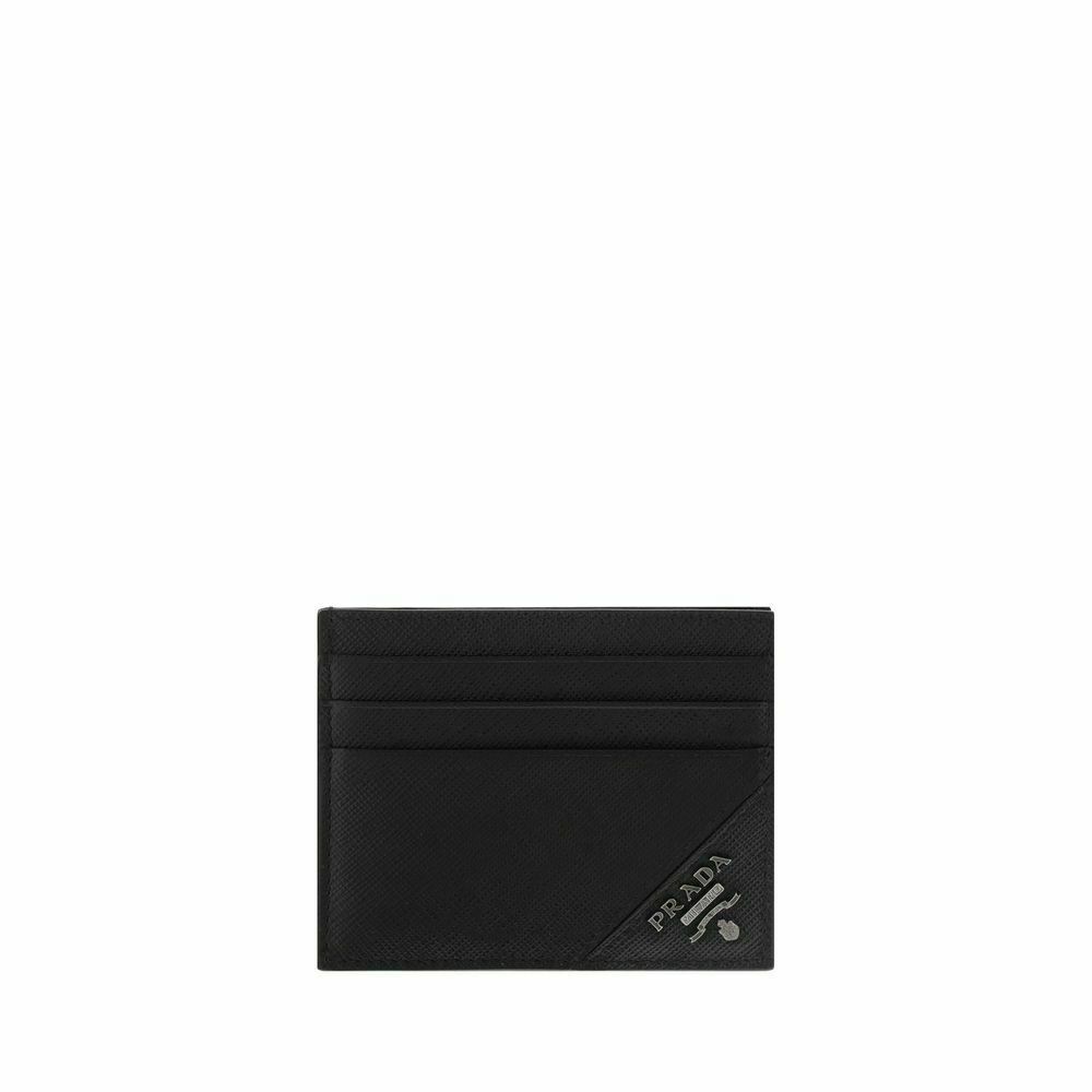 Saffiano Leather Card Holder - Black / One Size