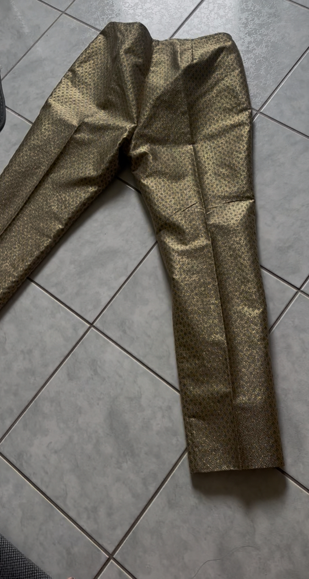 gold lurex pants, size 12 (46small),