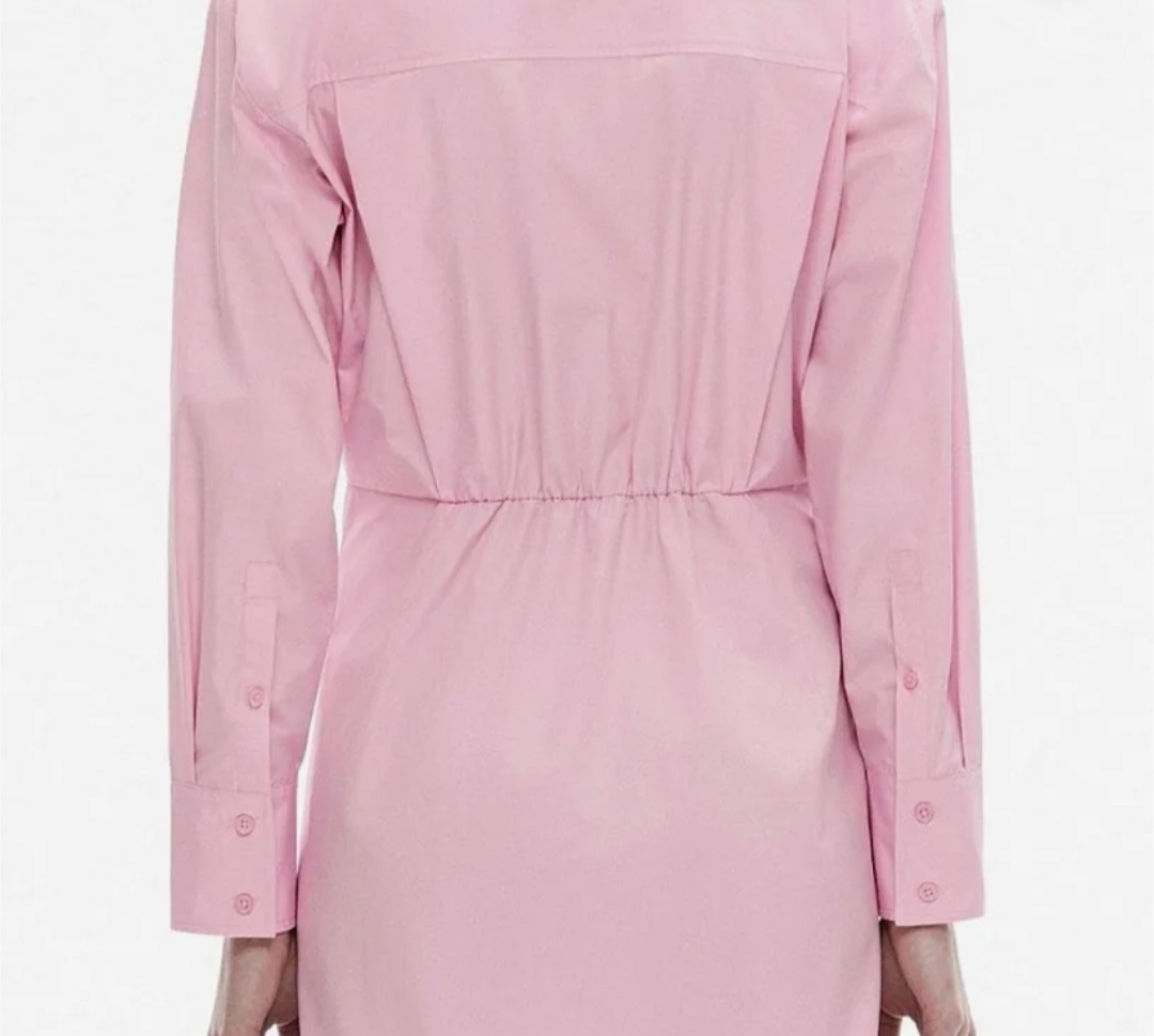 Cotton Mini Shirt Dress Floss Pink 6