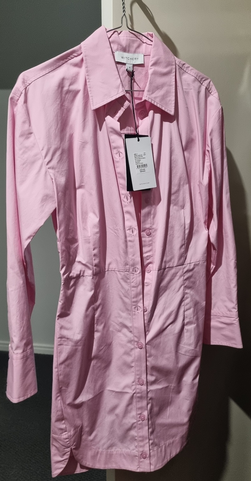 Cotton Mini Shirt Dress Floss Pink 6