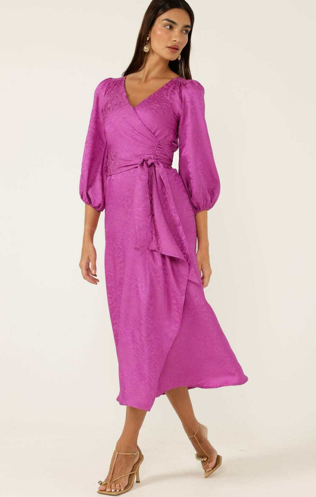 CHATEAU WRAP DRESS MAGENTA