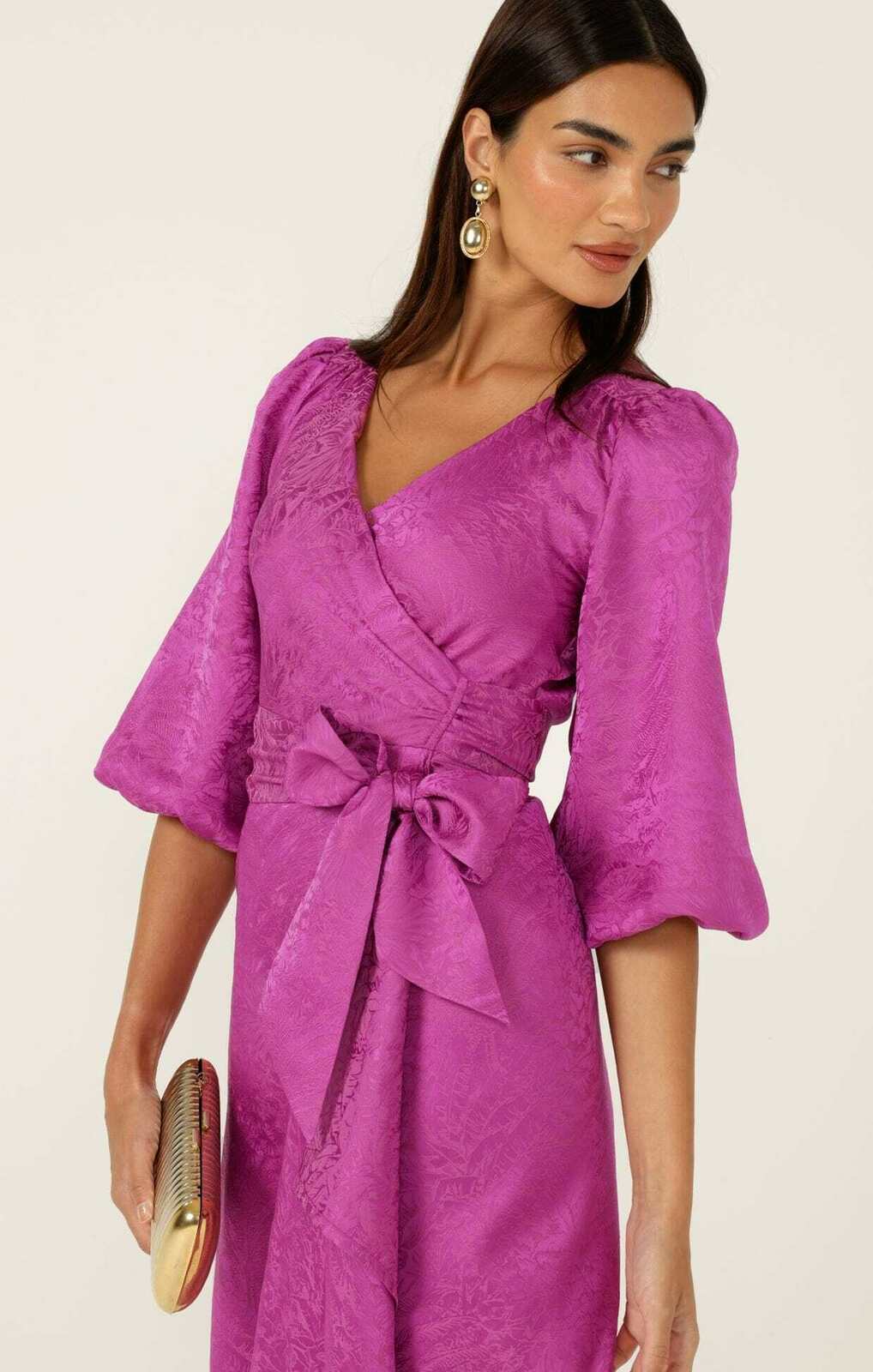CHATEAU WRAP DRESS MAGENTA