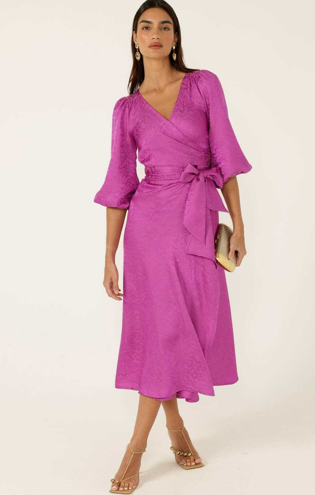 CHATEAU WRAP DRESS MAGENTA