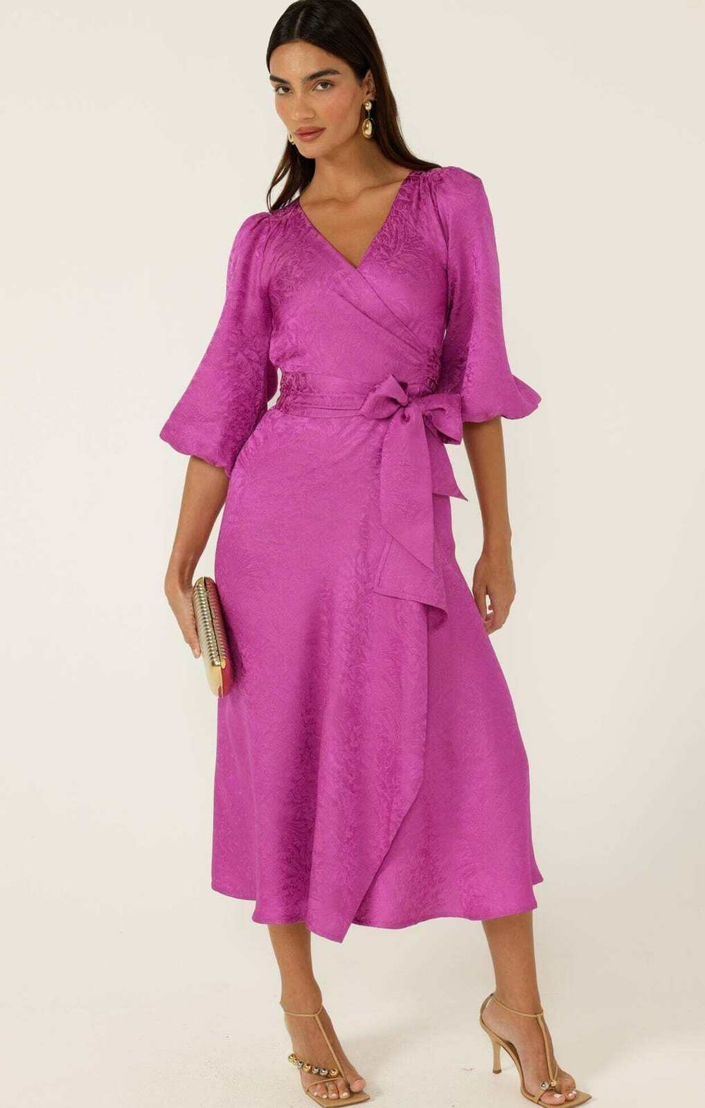 CHATEAU WRAP DRESS MAGENTA
