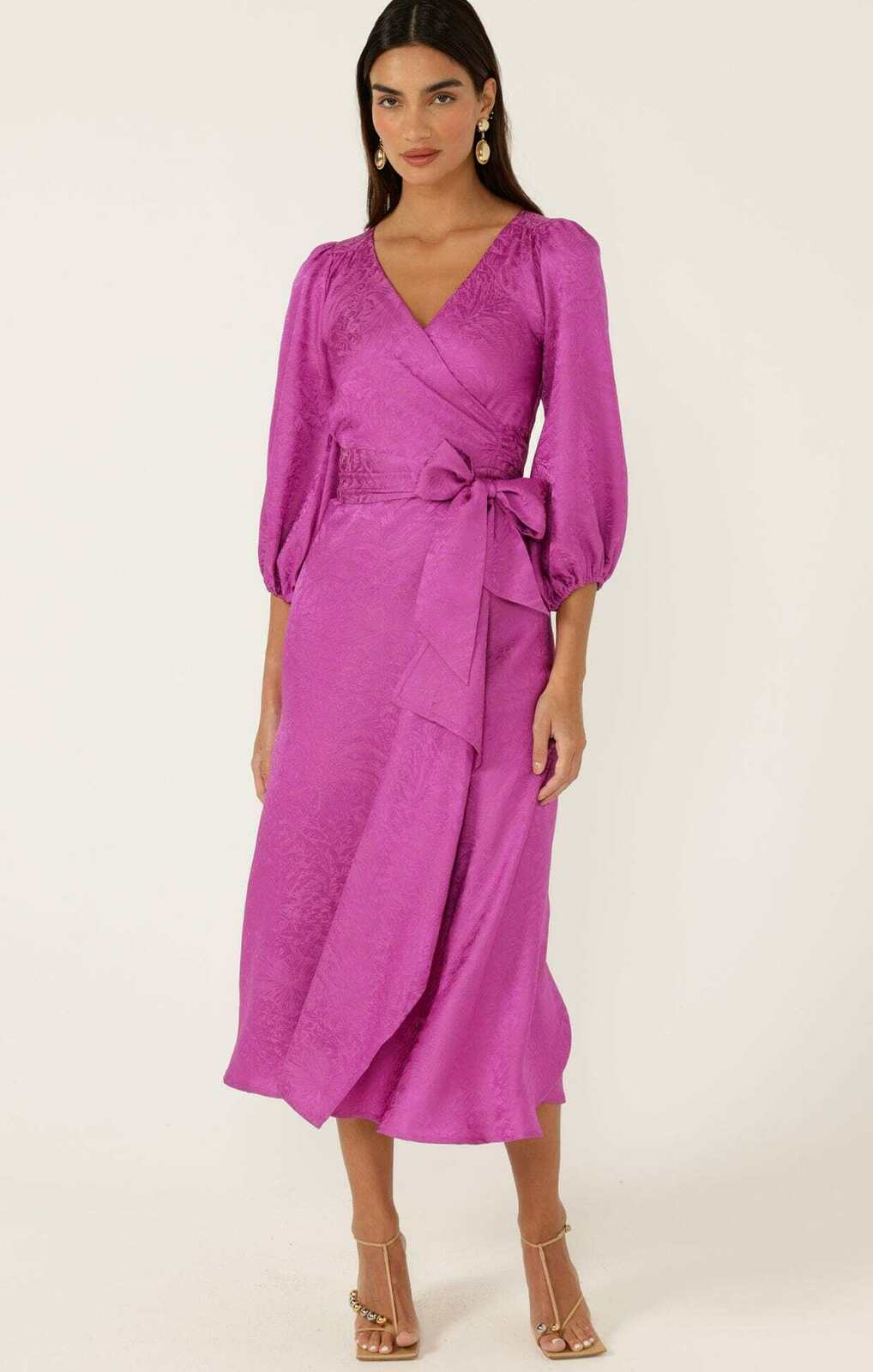 CHATEAU WRAP DRESS MAGENTA