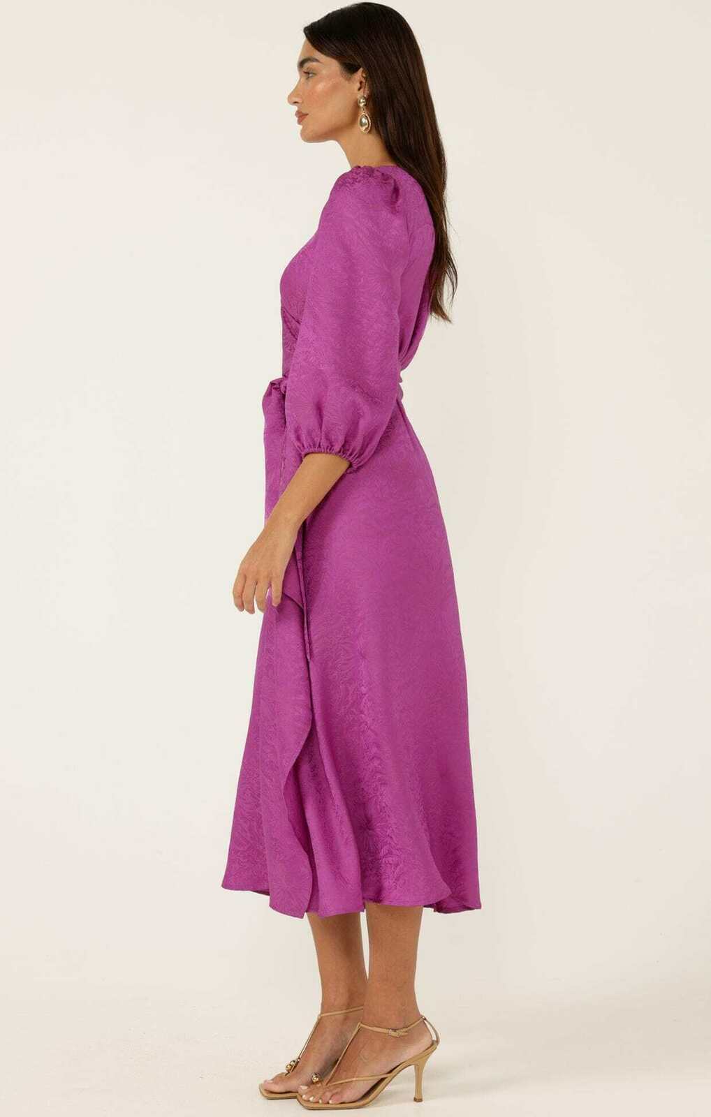 CHATEAU WRAP DRESS MAGENTA