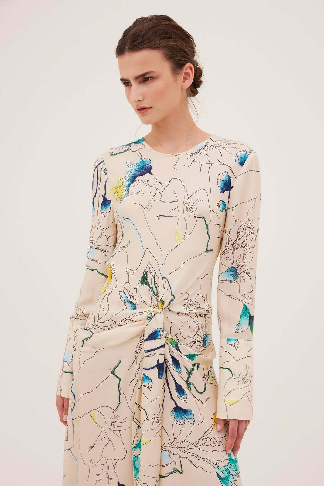 PARCHMENT EMBRACE SILK MODERNISM DRESS
