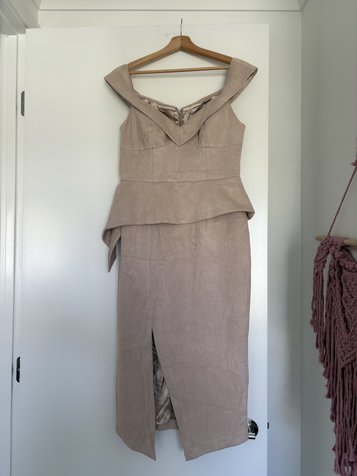 blush pink evening dress