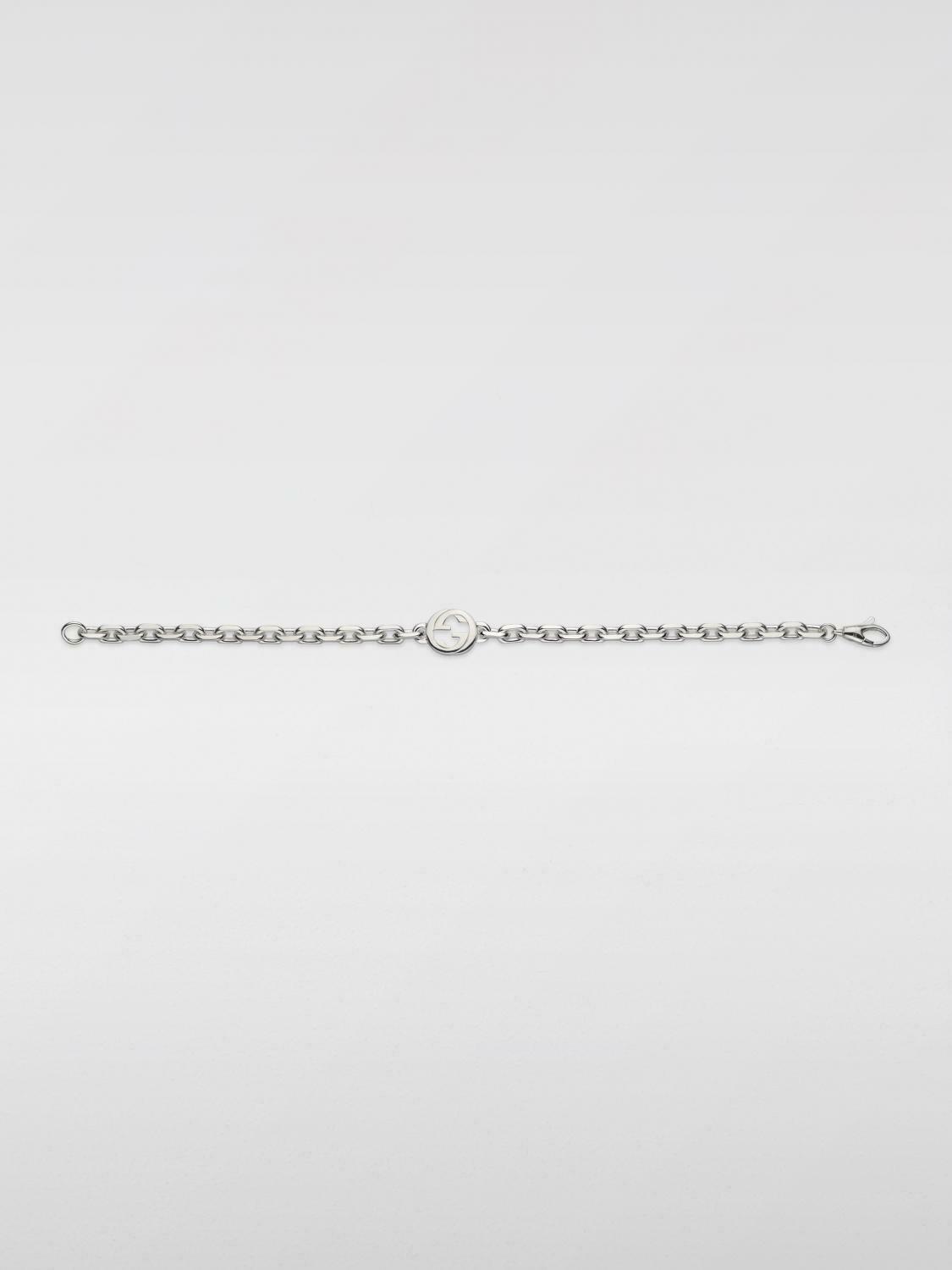 Chain Bracelet with Logo Charm - Silver / 18 EU