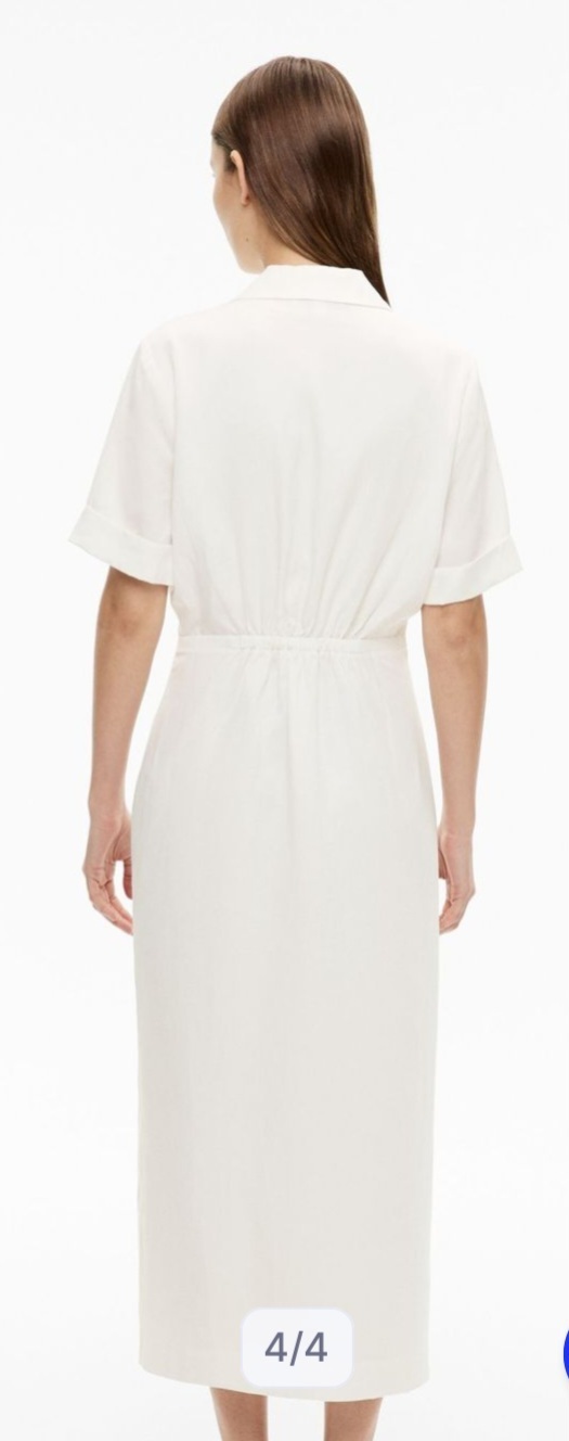 Collared Button Dress Fresh White 8