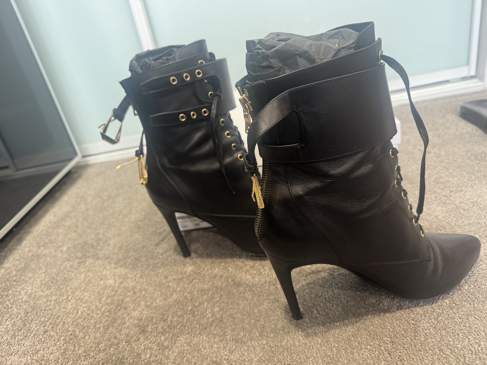 Nina Granger Lace up Pointe Toe Black | EU 39