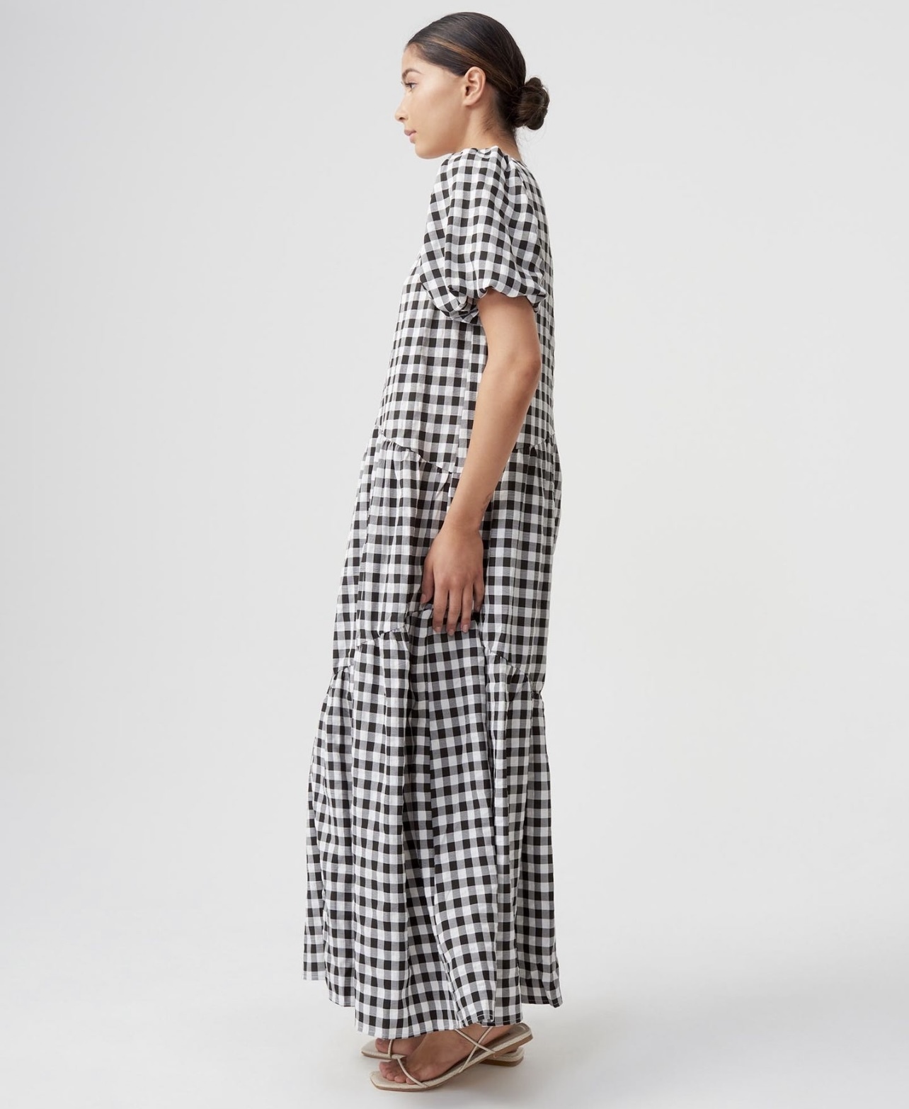 Gingham Asymmetric Maxi Dress – Size 18