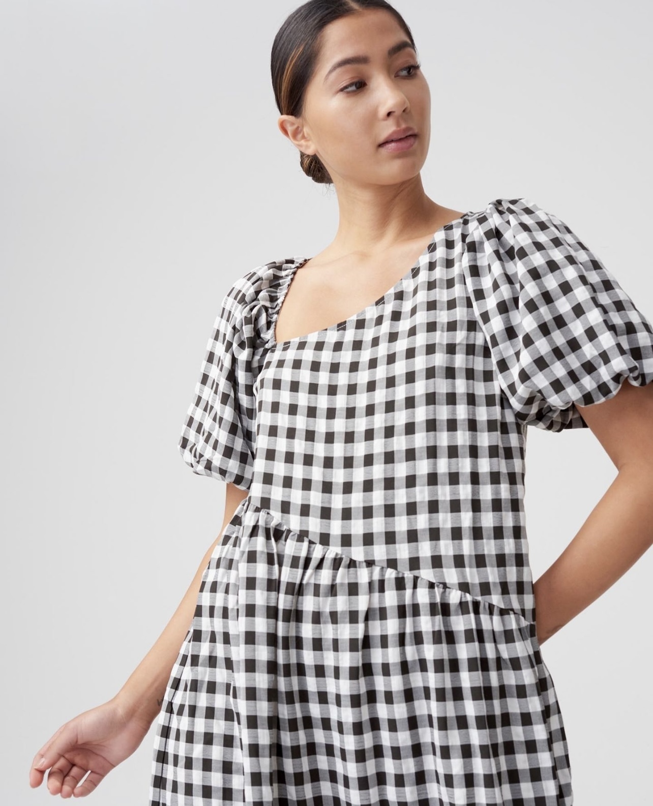 Gingham Asymmetric Maxi Dress – Size 18