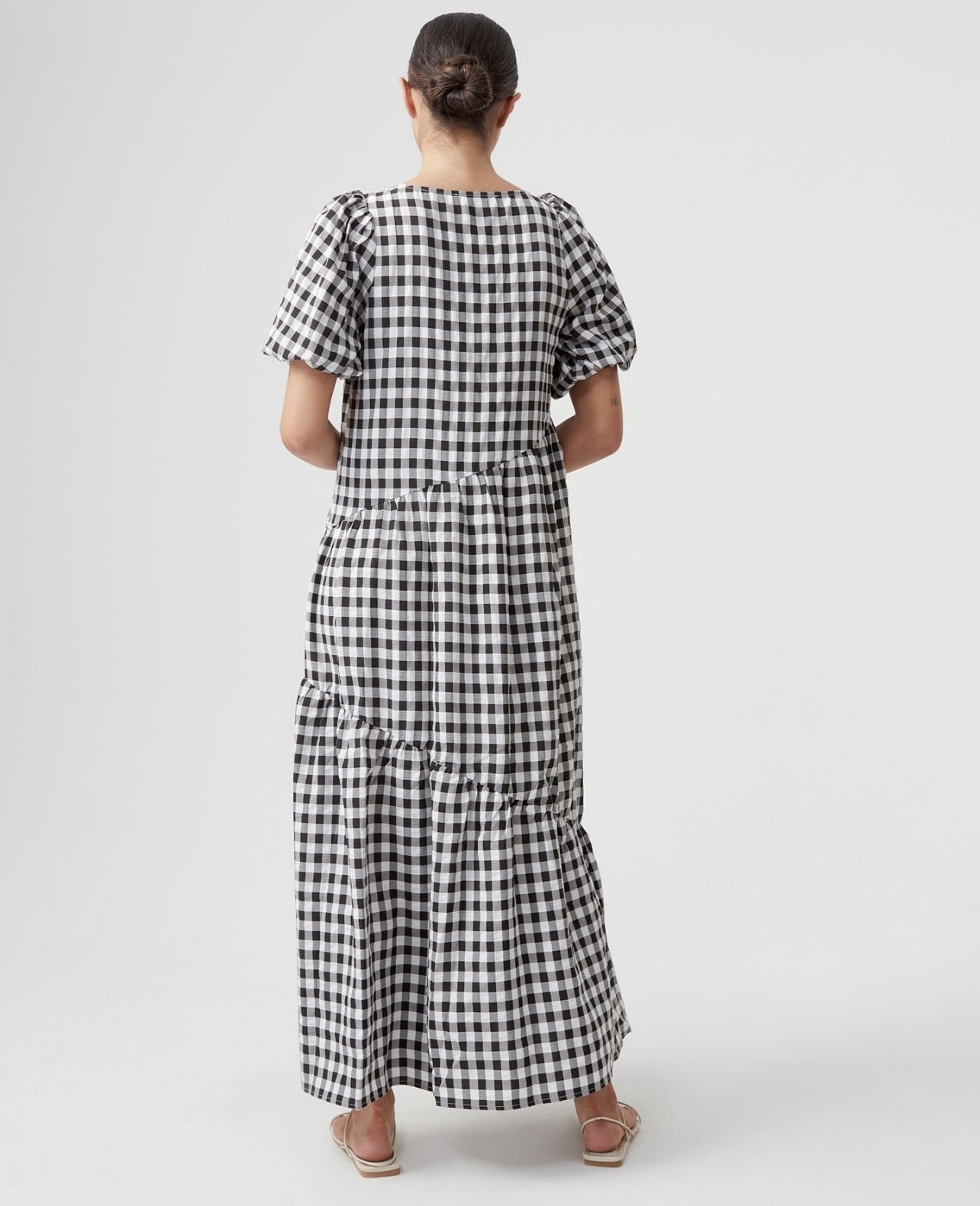 Gingham Asymmetric Maxi Dress – Size 18
