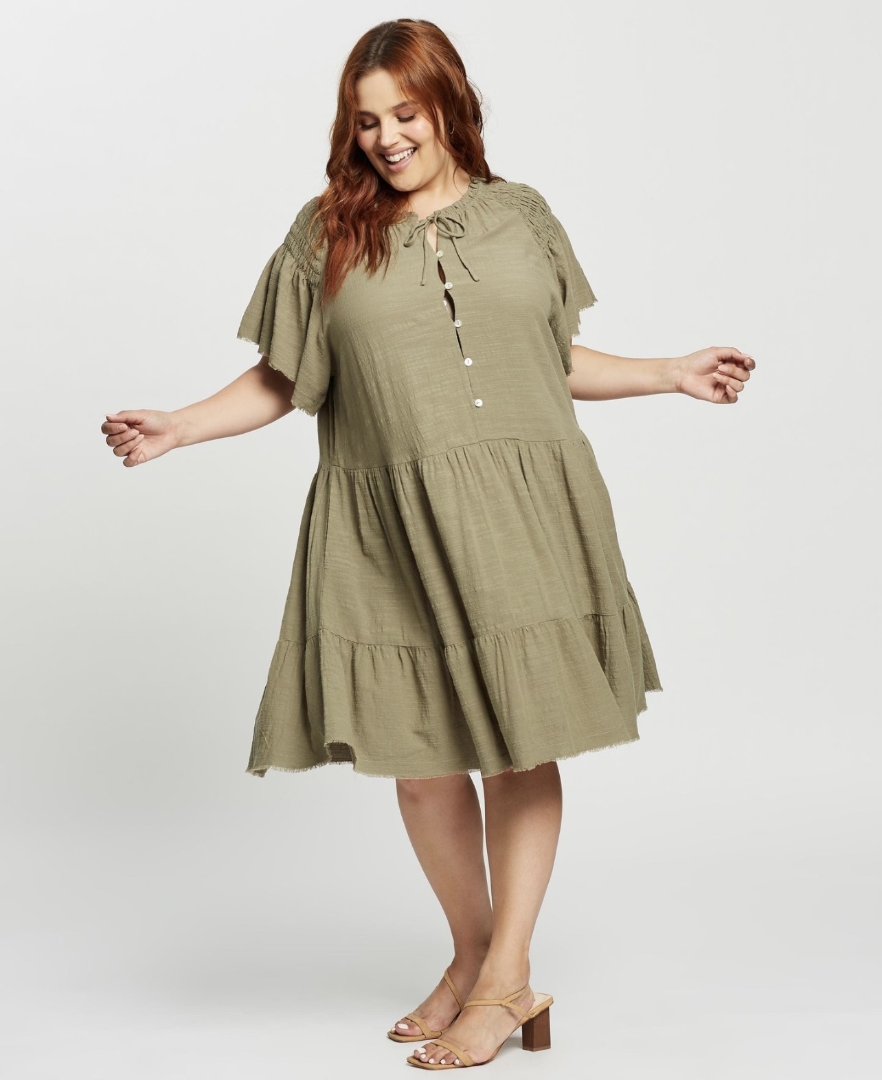 Harper Mini Dress – Khaki (AU 20) – New with Tags