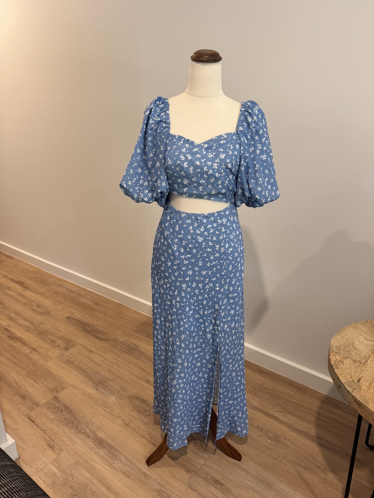 Roselle wrap front midi dress