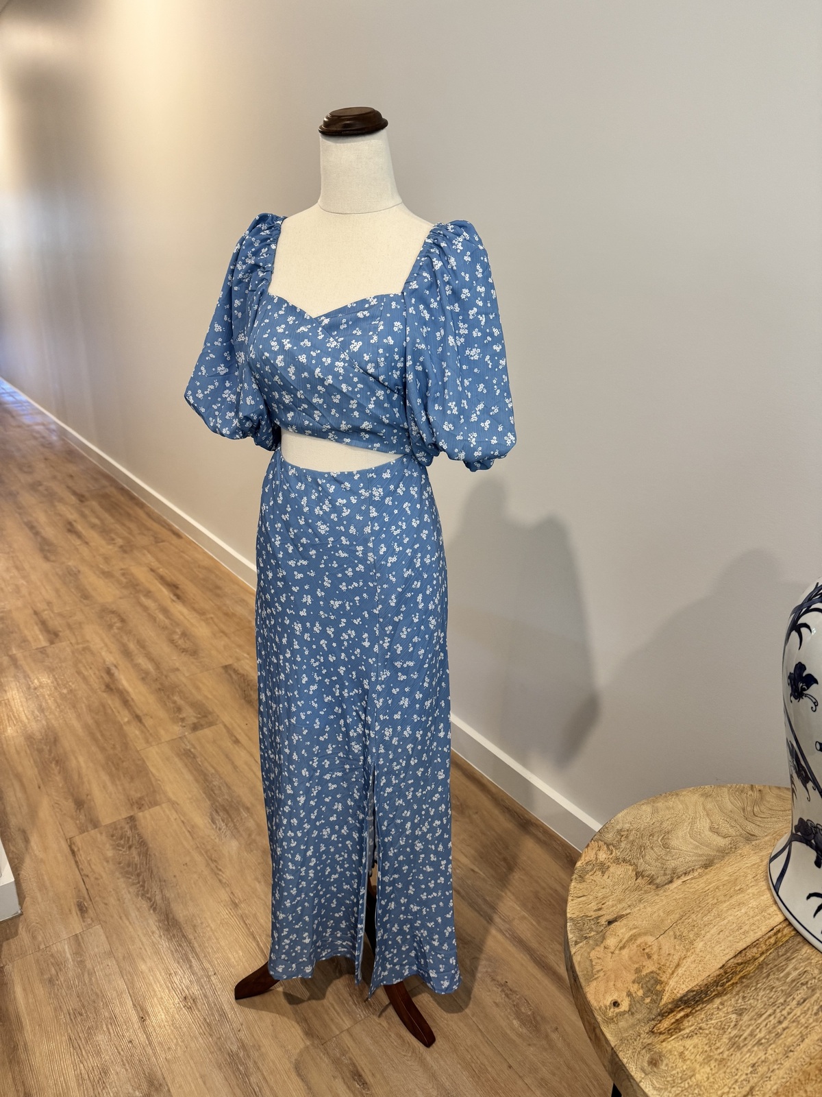 Roselle wrap front midi dress