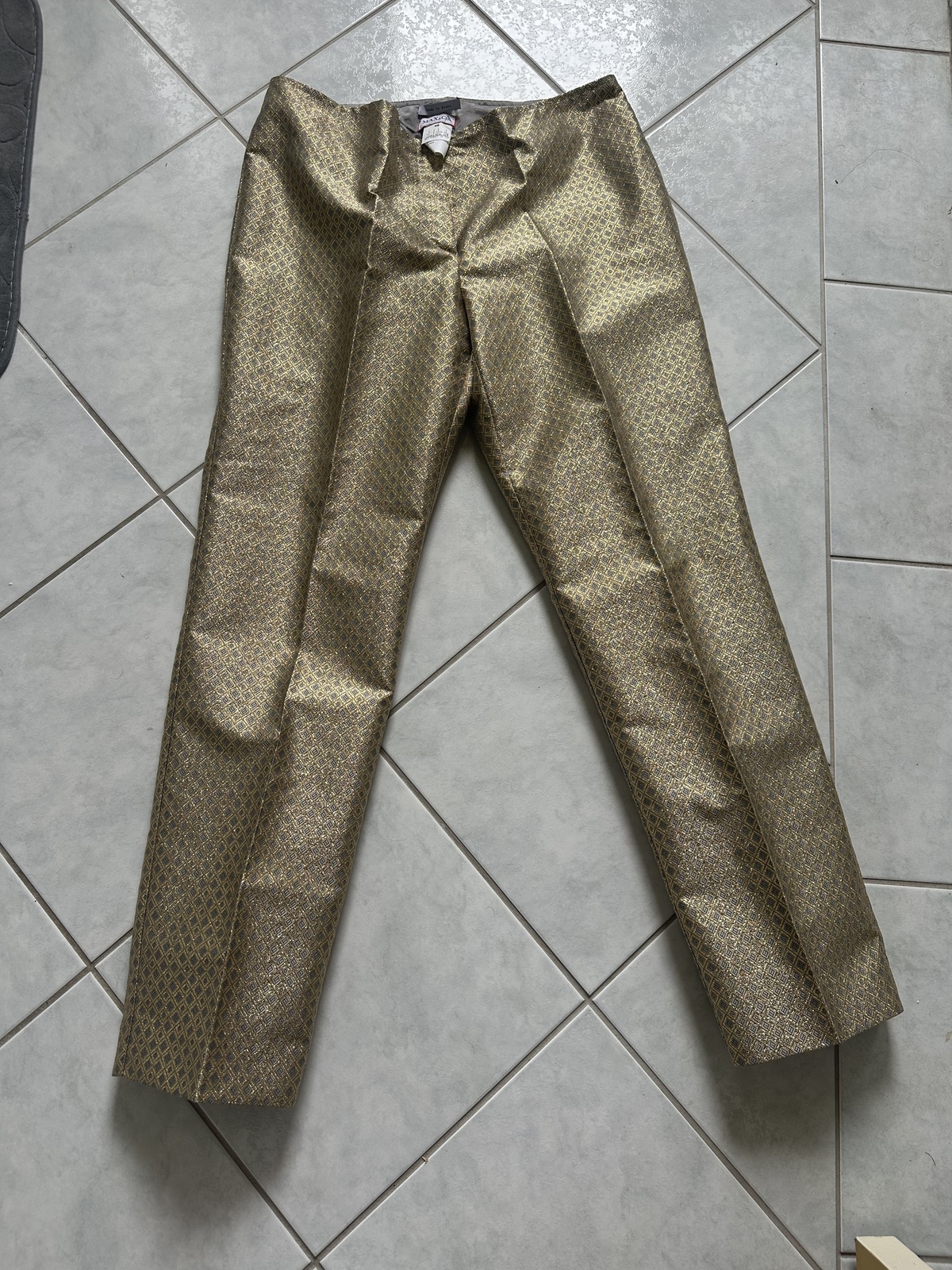 gold lurex pants, size 12 (46small),