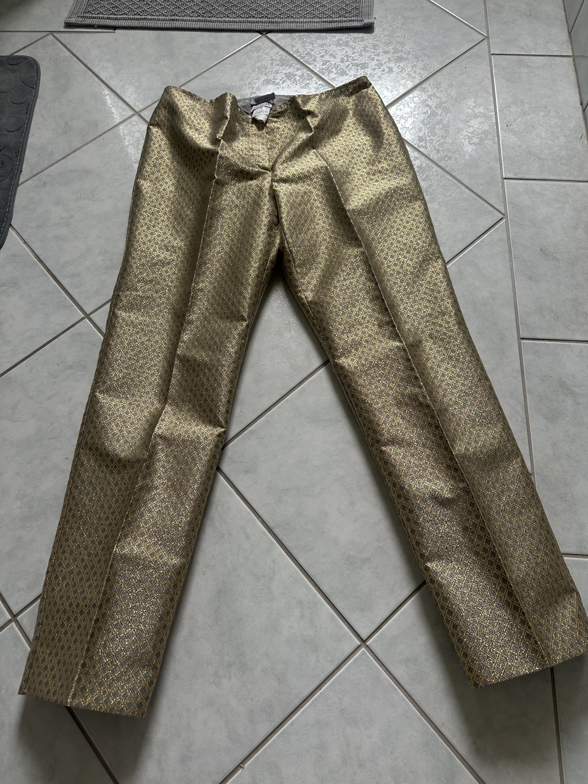gold lurex pants, size 12 (46small),
